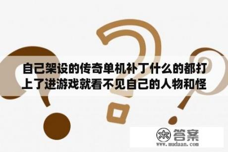 自己架设的传奇单机补丁什么的都打上了进游戏就看不见自己的人物和怪物只显示一条血杠地图也看不见求解决？传奇世界补丁