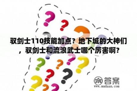 驭剑士110技能加点？地下城的大神们，驭剑士和流浪武士哪个厉害啊？