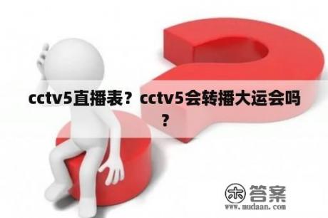 cctv5直播表？cctv5会转播大运会吗？