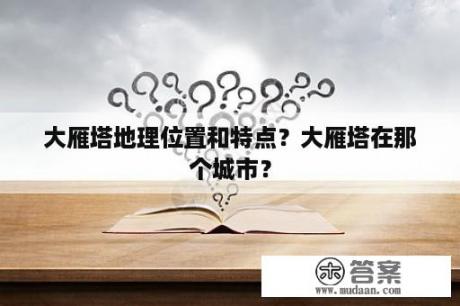 大雁塔地理位置和特点？大雁塔在那个城市？