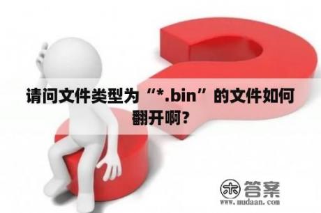 请问文件类型为“*.bin”的文件如何翻开啊？