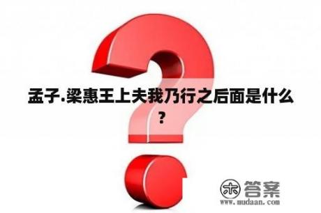 孟子.梁惠王上夫我乃行之后面是什么？