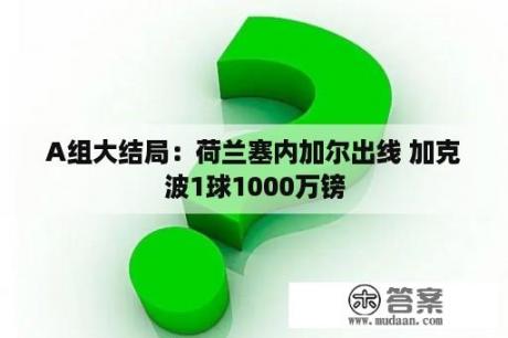 A组大结局：荷兰塞内加尔出线 加克波1球1000万镑