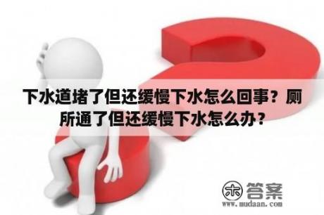 下水道堵了但还缓慢下水怎么回事？厕所通了但还缓慢下水怎么办？