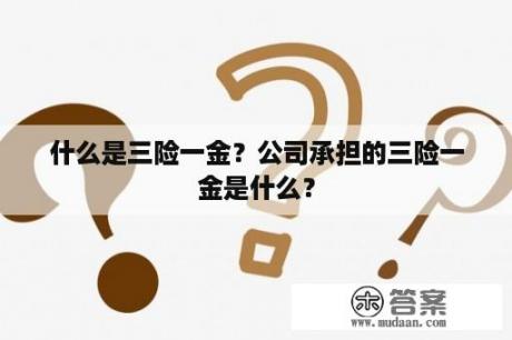 什么是三险一金？公司承担的三险一金是什么？