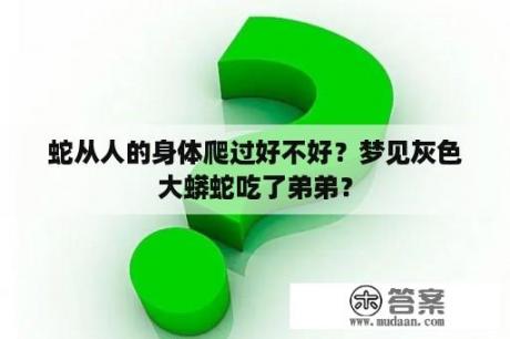 蛇从人的身体爬过好不好？梦见灰色大蟒蛇吃了弟弟？