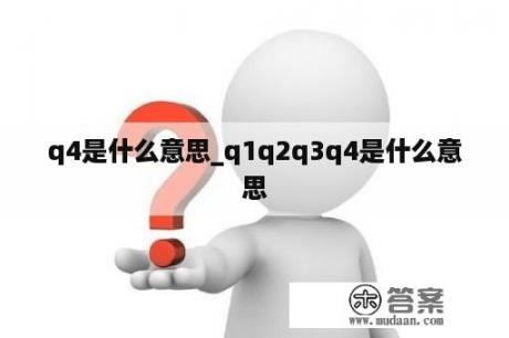 q4是什么意思_q1q2q3q4是什么意思