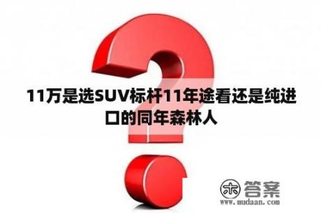 11万是选SUV标杆11年途看还是纯进口的同年森林人