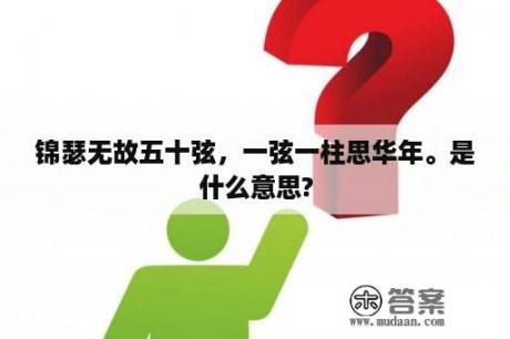 锦瑟无故五十弦，一弦一柱思华年。是什么意思?