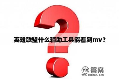 英雄联盟什么辅助工具能看到mv？