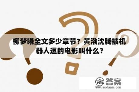 柳梦曦全文多少章节？黄渤沈腾被机器人逗的电影叫什么？