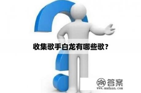 收集歌手白龙有哪些歌？