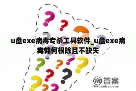 u盘exe病毒专杀工具软件_u盘exe病毒如何根除且不缺失
文件