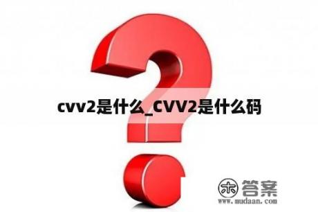 cvv2是什么_CVV2是什么码