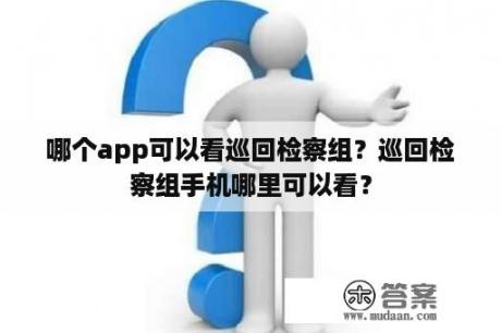 哪个app可以看巡回检察组？巡回检察组手机哪里可以看？