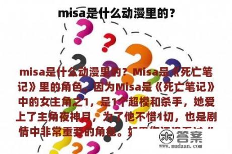 misa是什么动漫里的？