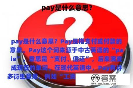 pay是什么意思？