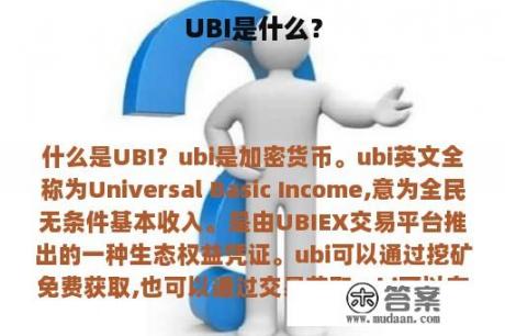 UBI是什么？