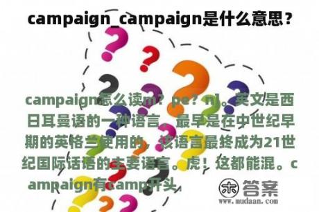 campaign_campaign是什么意思？