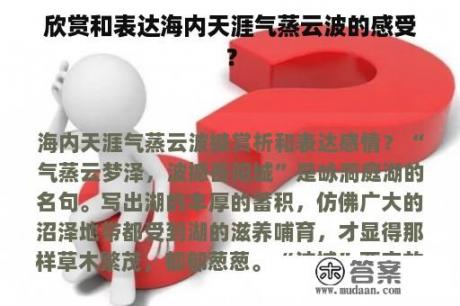 欣赏和表达海内天涯气蒸云波的感受？