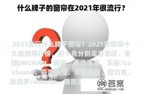 什么牌子的窗帘在2021年很流行？