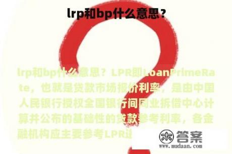 lrp和bp什么意思？