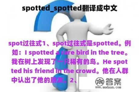 spotted_spotted翻译成中文