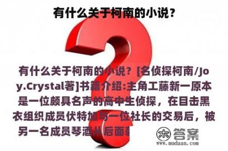 有什么关于柯南的小说？