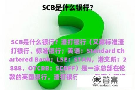 SCB是什么银行？