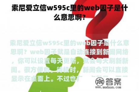 索尼爱立信w595c里的web因子是什么意思啊？