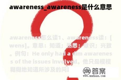 awareness_awareness是什么意思