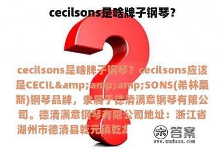 cecilsons是啥牌子钢琴？