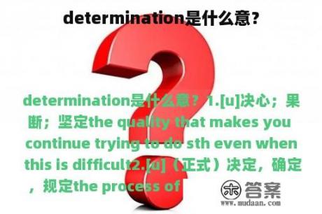 determination是什么意？