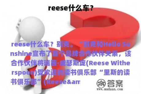 reese什么车？