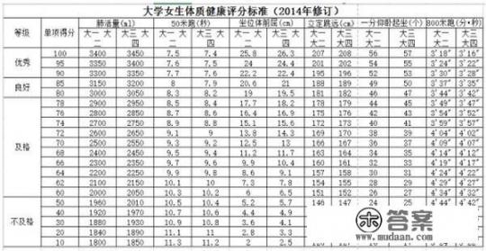 体育考试评分标准？