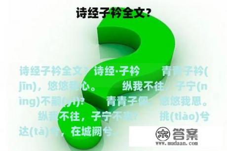 诗经子衿全文？