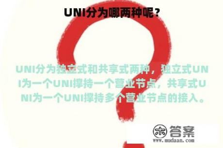 UNI分为哪两种呢？