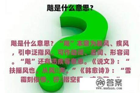 飚是什么意思? 飚是什么意思?