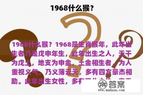 1968什么猴？