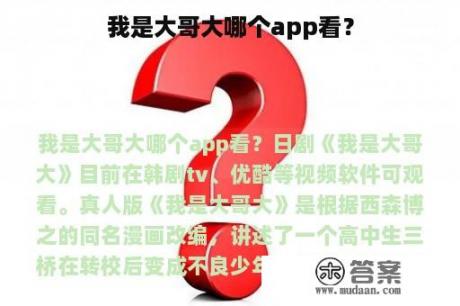 我是大哥大哪个app看？