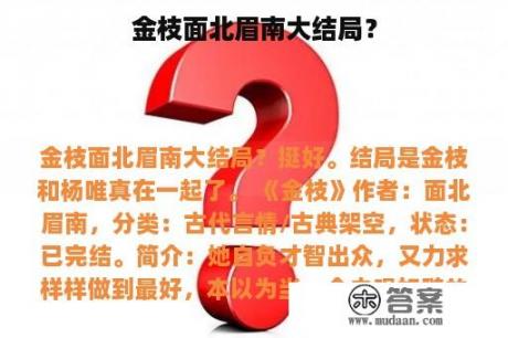 金枝面北眉南大结局？