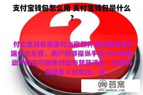 支付宝钱包怎么用 支付宝钱包是什么？