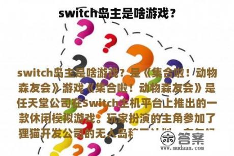 switch岛主是啥游戏？