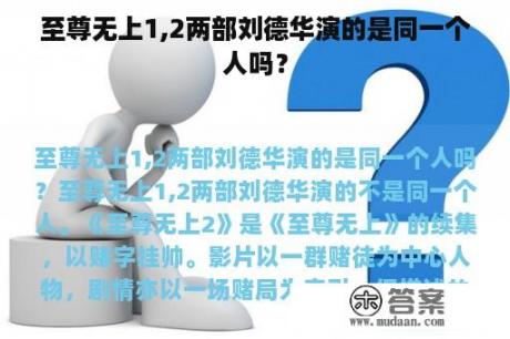 至尊无上1,2两部刘德华演的是同一个人吗？