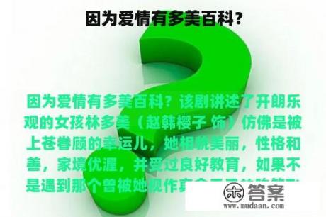 因为爱情有多美百科？