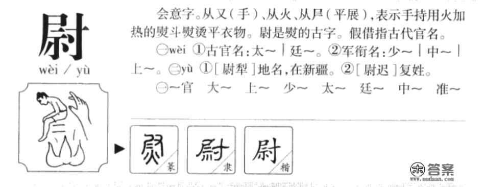 尉的字形演变？