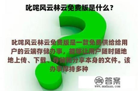 叱咤风云林云免费版是什么？