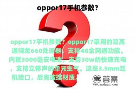 oppor17手机参数？