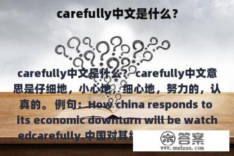 carefully中文是什么？