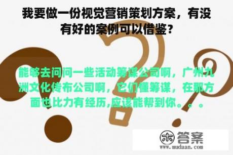 我要做一份视觉营销策划方案，有没有好的案例可以借鉴？